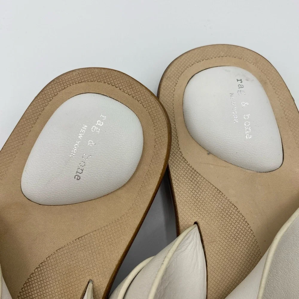* NEW* Rag‎ & Bone Ventura White Leather Ankle Strap sandal. Sz 36 no box